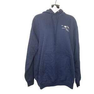 🌟Port & Company Essential Fleece Navy Blue Hoodie Unisex Size L - NWOT